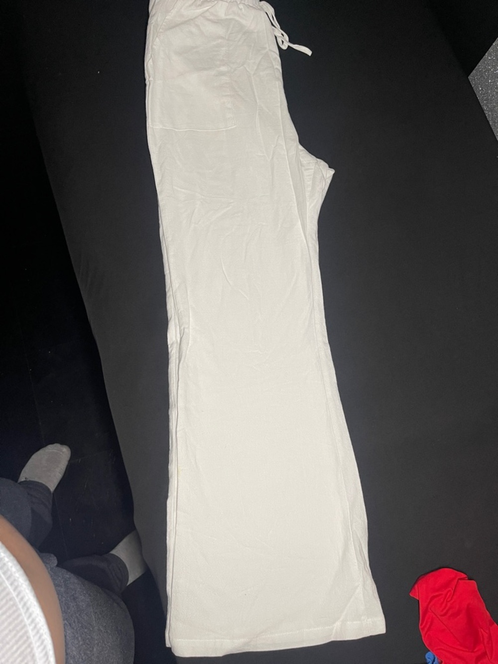White Drawstring Lounge Pants
